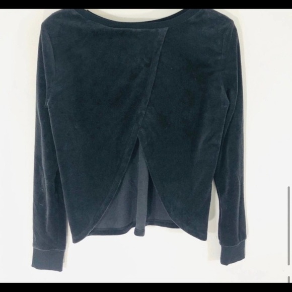 Victoria’s Secret Black Velvet Open Back Sweatshirt oversized new with tags xs - Picture 7 of 7